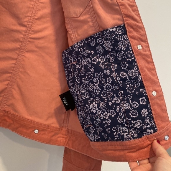 Nanette Lepore Pink Corduroy coat jacket with sherpa collar Large - Picture 6 of 7